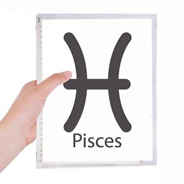 Imagem de March Peixes Caderno Padrão Constelação Folhas Soltas Diário Recarregável Diário Papelaria