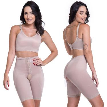 Imagem de Bermuda Pós Cirúrgica Alta Compressão Prótese de Glúteo Lipoaspiração de Flancos Culotes Interno de Coxas Pernas Biobela