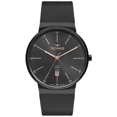Imagem de Relógio TECHNOS Slim masculino preto safira GM12AG/1P