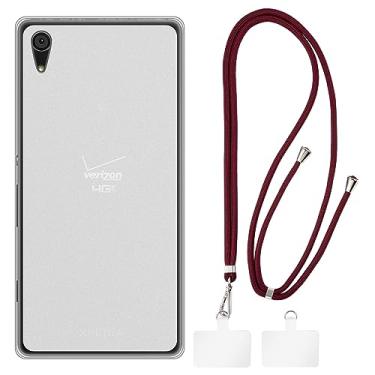 Imagem de Shantime Capa Sony Xperia Z4 + cordões universais para celular, pescoço/alça macia de silicone TPU capa protetora para Sony Xperia Z3 Plus (5,2 polegadas)