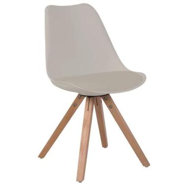 Imagem de Cadeira De Jantar Design Saarinen Wood Base Madeira Lívia R02 Nude - M