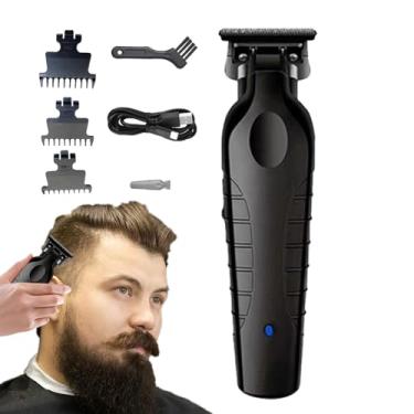 Imagem de Máquinas de cortar cabelo - Aparador de cabelo elétrico recarregável para barbeiro,Máquina de corte de cabelo masculina leve, vintage, sem fio, cortador de cabelo para homens, ferramentas de Thaely