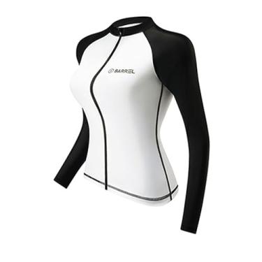 Imagem de Bestgift Fato de mergulho para mulher, fato de surf, secagem rápida, manga comprida, calças compridas, roupa de banho de corpo inteiro, roupa de banho para mulher, top XL