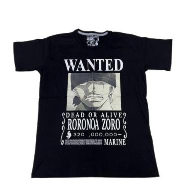 Imagem de Camiseta One Piece Zoro Wanted Blusa Adulto Unissex Anime Sf1381 - Ani