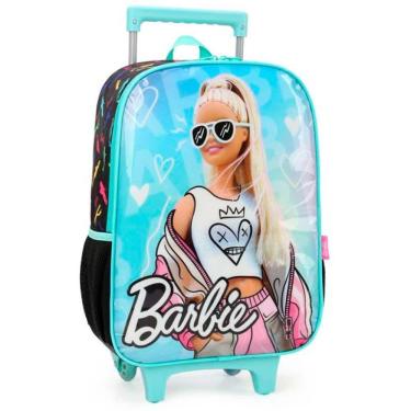 Imagem de Mochila de Rodinhas Infantil - Barbie - Verde - Luxcel