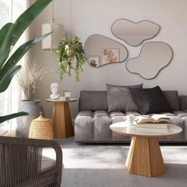 Imagem de Kit 3 Espelhos Painel Decorativo Orgânico Preto