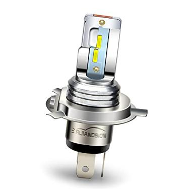 Imagem de Ruiandsion H4/HS1 Lâmpada LED para farol de motocicleta 1860 4SMD Chips P43t AC/DC 9-32V Super Brilhante 9003 HB2 Hi/Lo Beam Light Kit de conversão para moto, 6000K Branco