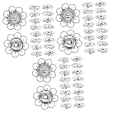 Imagem de Tofficu 60 Peças Botões De Roupas Com Fivela Oculta Botões De Pressão Para Enfeites De Costura Botão Artesanato Em Massa Botões De Roupas Ferramentas De Couro Carteira De Metal Botões DIY