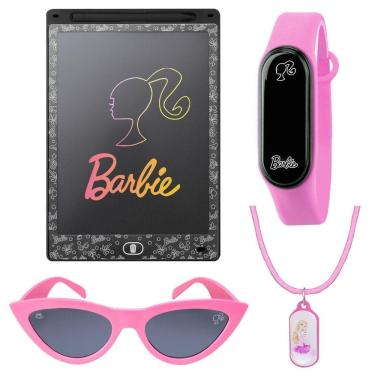 Imagem de lousa magina LCD tablet barbie + relógio + colar menina presente pulseira ajustavel barbie rosa