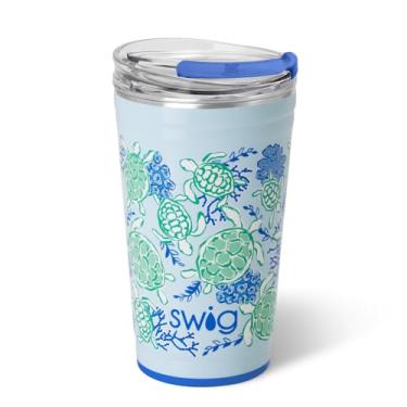 Imagem de Swig Life Copo de festa de 680 g, copo de festa isolado empilh vel com tampa EZ Flow, adequado para copos, pode ser lavado na lava-lou as, a o inoxid vel, copo grande de viagem para bebidas quentes e