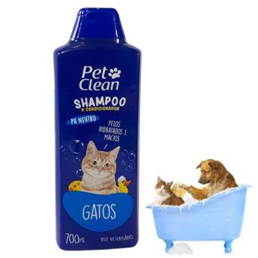 Imagem de Shampoo E Condicionador Para Gatos Pet Clean 700ml Com Oleo De Amendoa