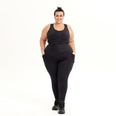 Imagem de Calça Legging Feminina Bolso Joana Dark Esporte Plus Size-Feminino