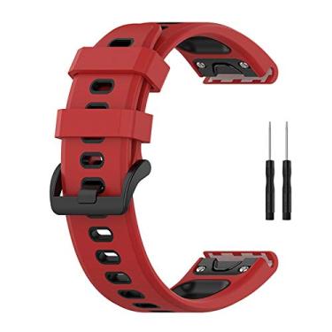 Imagem de Pulseira de relógio para Garmin Approach S62/ S60, Instinct, Forerunner 945/935, Fenix 6/GPS, pulseira de relógio de substituição (vermelha)