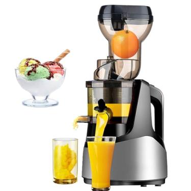 Imagem de Espremedor Frutas Prensado A Frio, Espremedor Separação Suco Com Função Reversa - Motor Doméstico Totalmente Automático E Silencioso Para Suco De Frutas/Sorvete/Shake - Fácil De Limpar,Silver