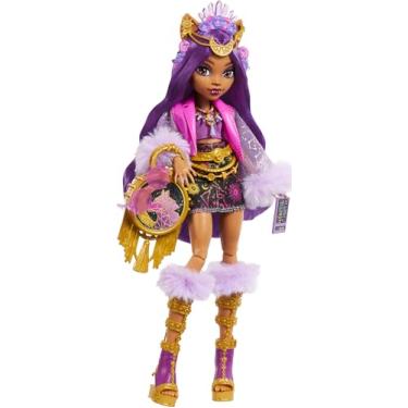 Imagem de Monster High, Boneca Clawdeen Festival de Terror com Roupa Glamurosa e Acessórios Temáticos de Festival como Lanches, Pôster de Banda e Bolsa Estilosa, Para crianças a partir de 4 anos