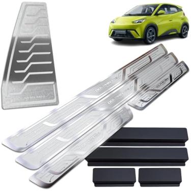 Imagem de Soleiras Aço Inox Dolphin Mini com Descanso e Vinil adesivo Protetor (Prata - Soleiras inox Cromado)