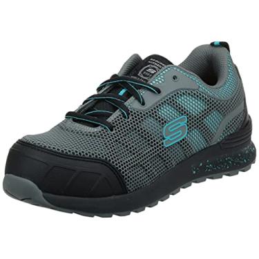 Imagem de Skechers Sapato industrial feminino Bulklin-Lyndale, Cinza/Aqua, 9