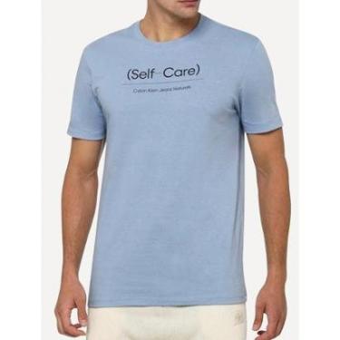 Imagem de Camiseta Calvin Klein Jeans Masculina Self-Care Azul Claro-Masculino