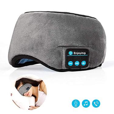 Imagem de Fones de ouvido Lavince viagem dormir sem fio Bluetooth 5.0 máscara para os olhos música sem mãos sono, óculos de sombras embutidos, microfone lavável cinza - tkwser