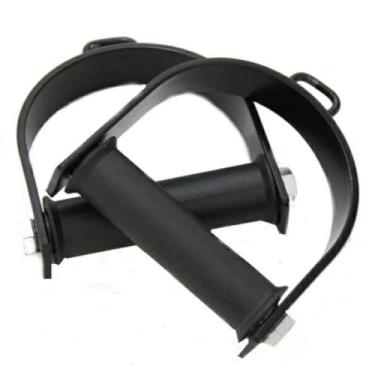 Imagem de Glamour & Cia Puxador Estribo Cross Over Tríceps Exercícios Funcional Fitness Academia Musculação - Aço e PVC - Vermelho - Médio - 50cm x 12cm