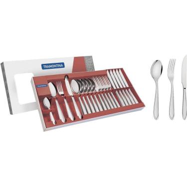 Imagem de Faqueiro Tramontina Aço Inox 24 Peças Faca Churrasco Laguna