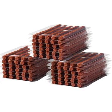 Imagem de PINKJOY Cordas de reparo de pneus pacote com 90 marrom (100 x φ6 mm), plugues de reparo de pneus para ferramentas automotivas para pneus off-road sem câmara de carro, bicicleta, ATV, UTV, carrinho de