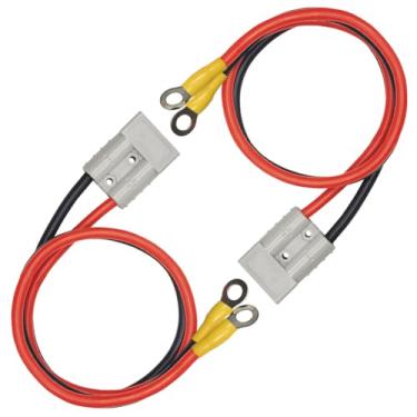 Imagem de Pacote com 2 cabos de plugue conector 50A 7AWG com anel O, plugue de carregamento de empilhadeira elétrica, conector rápido de bateria para carros a bateria, carros turísticos, tratores, motores Gary