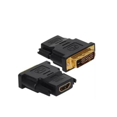 Imagem de Adaptador Dvi Macho Para Hdmi Femea Preto Adaptador Dvi X HDMI Pc Notebook Monitor Projetor PS Tv Video Game 24+1 Pinos Conversor DVi para HDMI