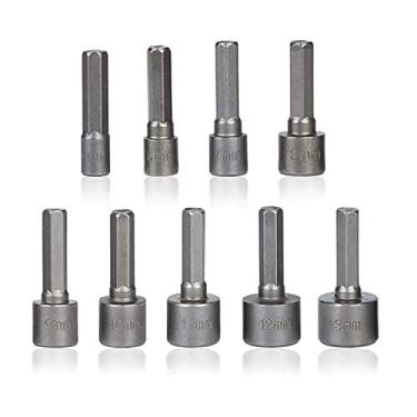 Imagem de Kit Jogo de pontas Bits Soquete Canhão Parafusadeira 5mm -13mm - 09pçs