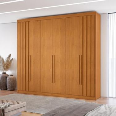 Imagem de Guarda Roupa Casal 6 Portas Ripado Grécia Conquista Móveis - Cinamomo