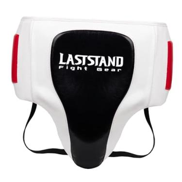 Imagem de kowaku Protetor de virilha de boxe Proteção abdominal Jockstrap Couro PU Mma Cup Boxe Cup para Muay Thai Karate Equipamento de boxe, Branco Preto