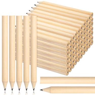 Imagem de Fuutreo 200 lápis de golfe a granel, 2 minilápis HB, redondo, pré-afiado, de madeira natural, presente curto para chá de panela, casamento, chefe de funcionário, 8 cm