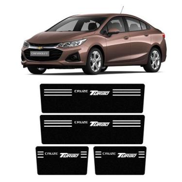 Imagem de Kit Soleira da Porta Cruze Turbo Adesivo Protetor Preto - SPORTINOX,  