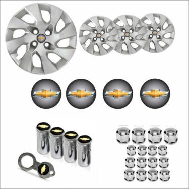 Imagem de Jogo Calota Aro 13 Corsa Classic Chevrolet GM + Emblema Resinado + Tam