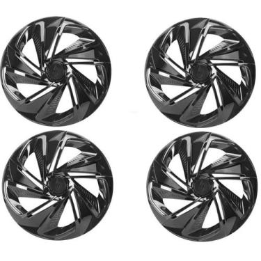 Imagem de Kit Calota Nitro Aro 13 Preta Para Hb20 Universal - Elitte Motors