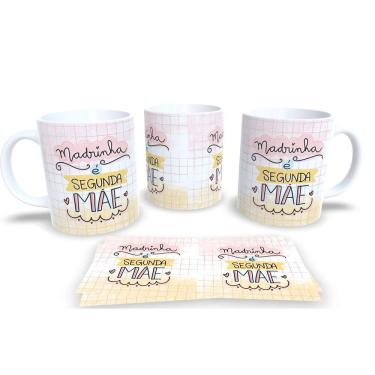 Imagem de Caneca de Porcelana Branca Personalizada Coleção Dindo e Dinda