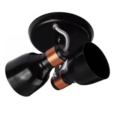 Imagem de Spot Duplo Redondo Sobrepor Teto Direcionável 110V 220V Alumínio Moderno Rústico Cobre Slim Soquete E27 Embutir Lâmpada Luz Lustre Retro Colonial Luminária