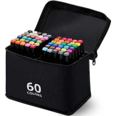 Imagem de Canetinhas Kit 60 Unidades Coloridas Linha Profissional Arco-Íris - BE