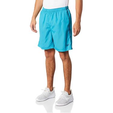 Imagem de Bermuda Masculina, Speedo, Basic Tape, Microfibra com faixa Lateral Contrastante e Sunga Interna, tamanho P - Azul celeste/Marinho