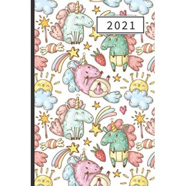 Imagem de AGENDA 2021: Agenda semana vista (Enero 2021 / Enero 2022) | Anual | Tamaño de bolsillo | Planificador semanal (Español) | 1 semana en 2 páginas | ... o Estudiantes | Tapa humor unicornios