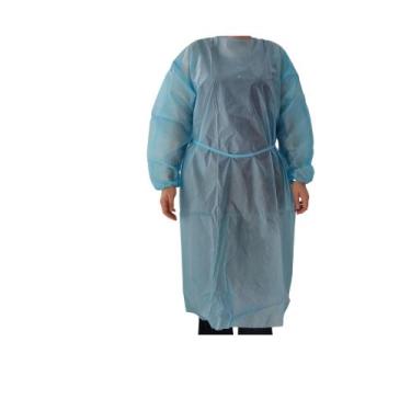 Imagem de Avental Descartável Manga Longa Impermeável 40g/m² C/10 uni. Azul - Me