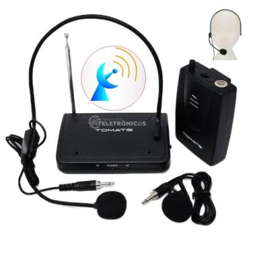 Imagem de Microfone lapela paletó Sem Fio Headset Profissional Antena wireless A