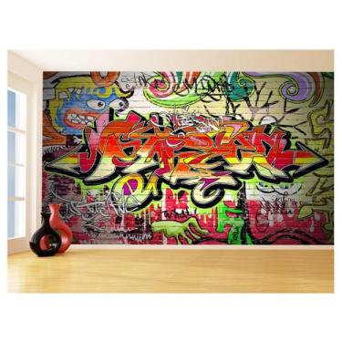 Imagem de Papel De Parede 3D Arte Graffiti Mural Grafite 3,5M Tra46 - Você Decor