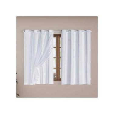 Imagem de Cortina Blackout c/ Voil PVC 100% Boqueia Corta Luz Varão 2m - Mava En