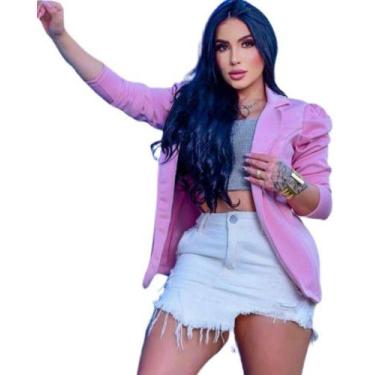 Imagem de Blazer Feminino Longo Acinturado Com Elastano Manga Princesa - Barbali