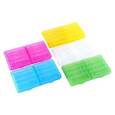 Imagem de Estojo de armazenamento de bateria, caixa de suporte de bateria AA pilha AAA estojo de armazenamento de bateria recipiente compacto portátil organizador estojo de armazenamento estojo protetor de bate