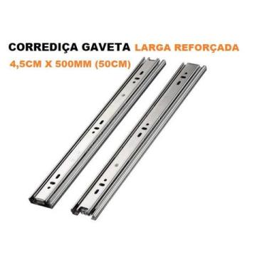 Imagem de Corrediça Gaveta Trilho Telescópico LARGA 500MM (50CM) PAR - FERRAGENS