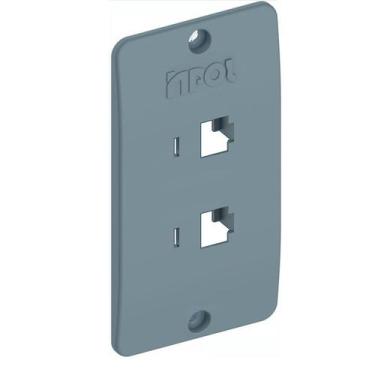 Imagem de Tampa Condulete Pvc Cinza 2 Rj45 1" Inpol, CINZA