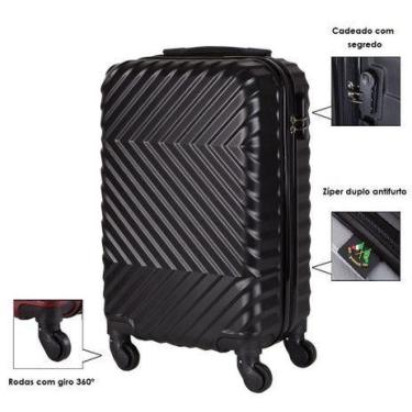 Imagem de Mala de bordo capacidade 10kg padrão anac denver - Ultra Leve, Preto