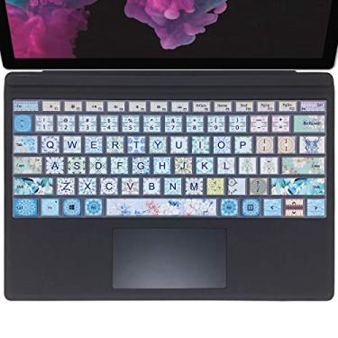 Imagem de WSLUCKO Capa de silicone para teclado Microsoft Surface Pro 7/6/5, teclado 2019, 2018, 2017, layout dos EUA, guirlanda